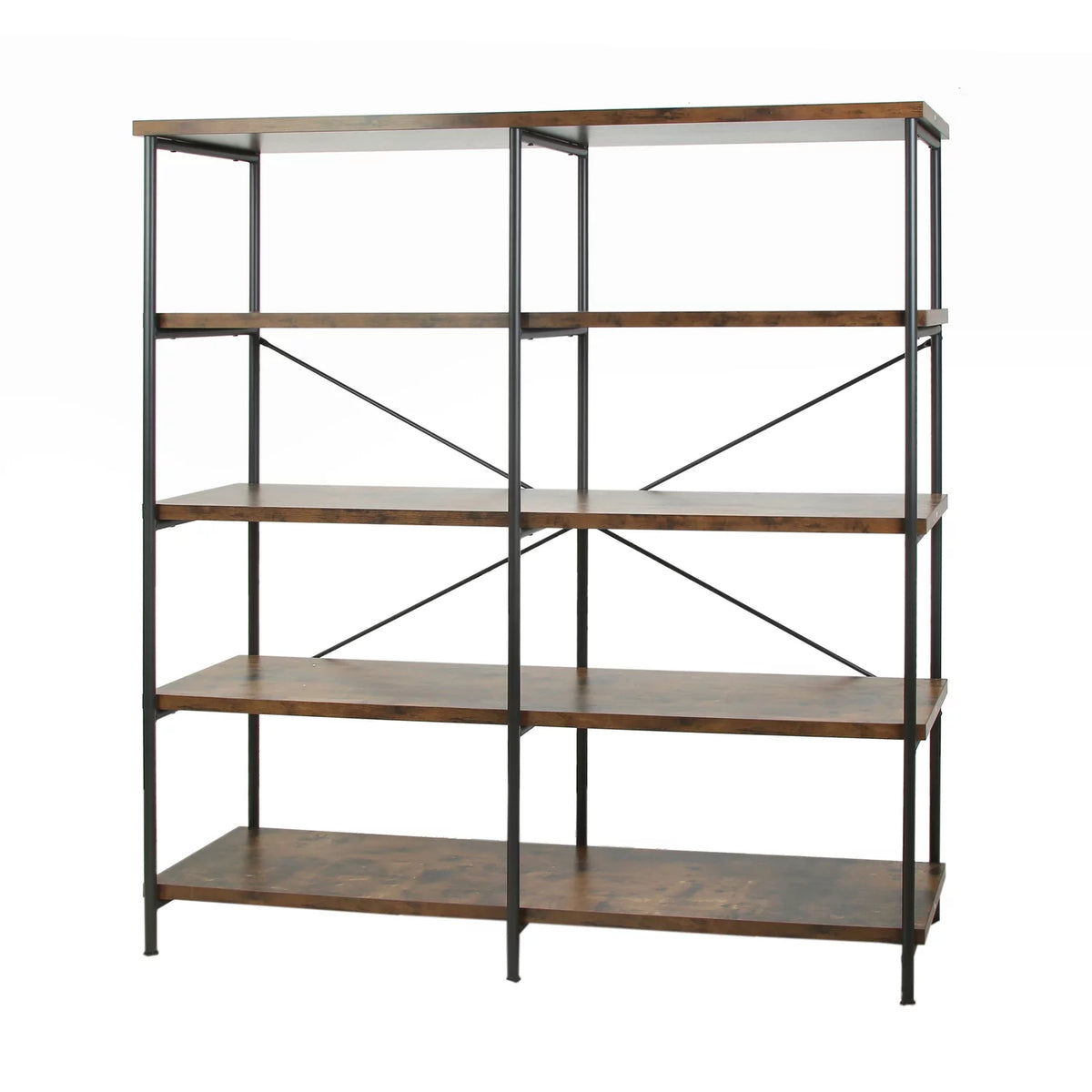 4-Shelf Metal and Wood Bookcase X298