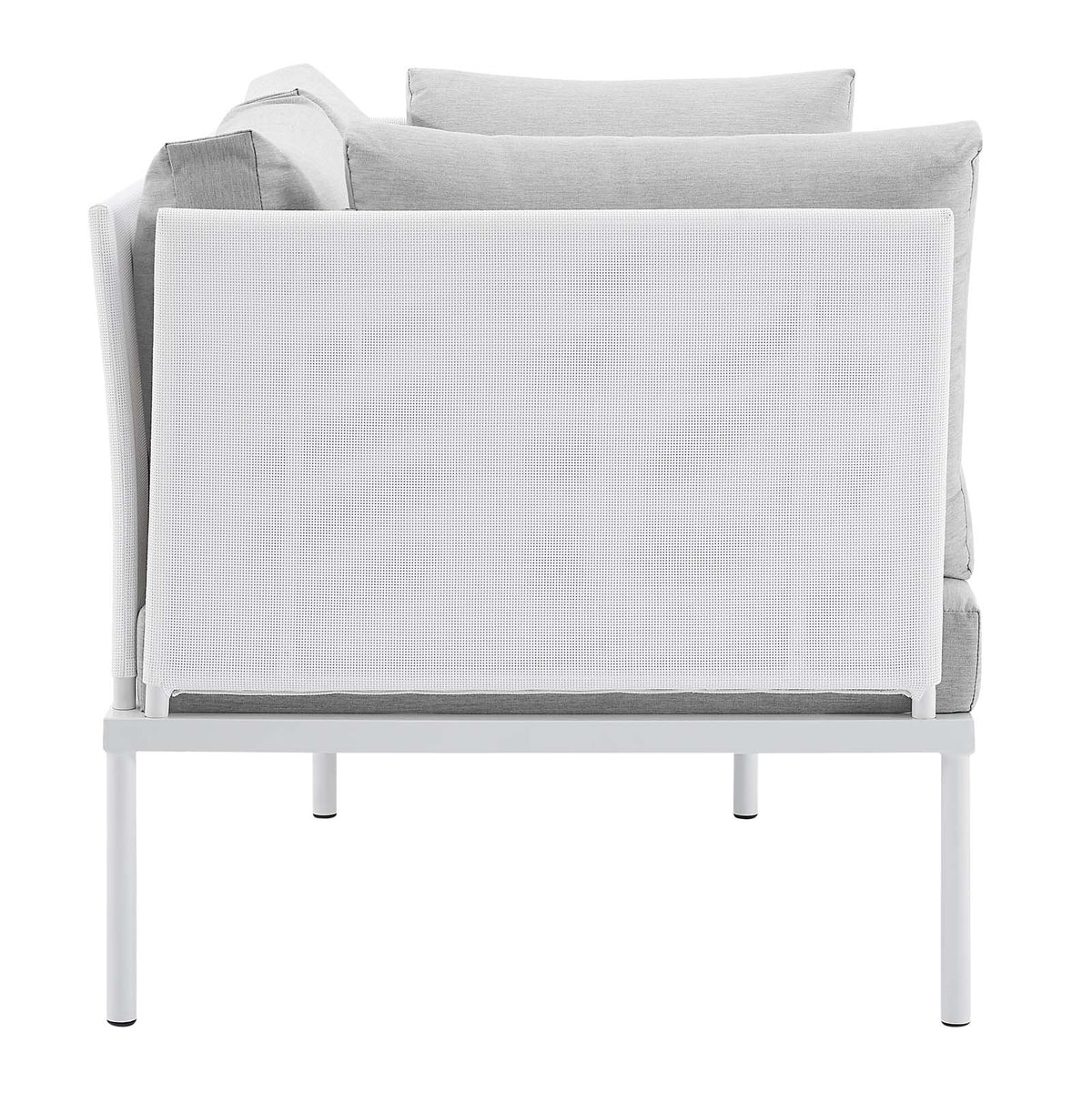 White Gray Aluminum Outdoor Loveseat T991918