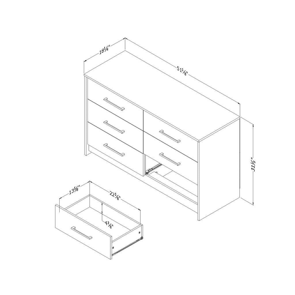 6 Drawer Double Dresser Y238385