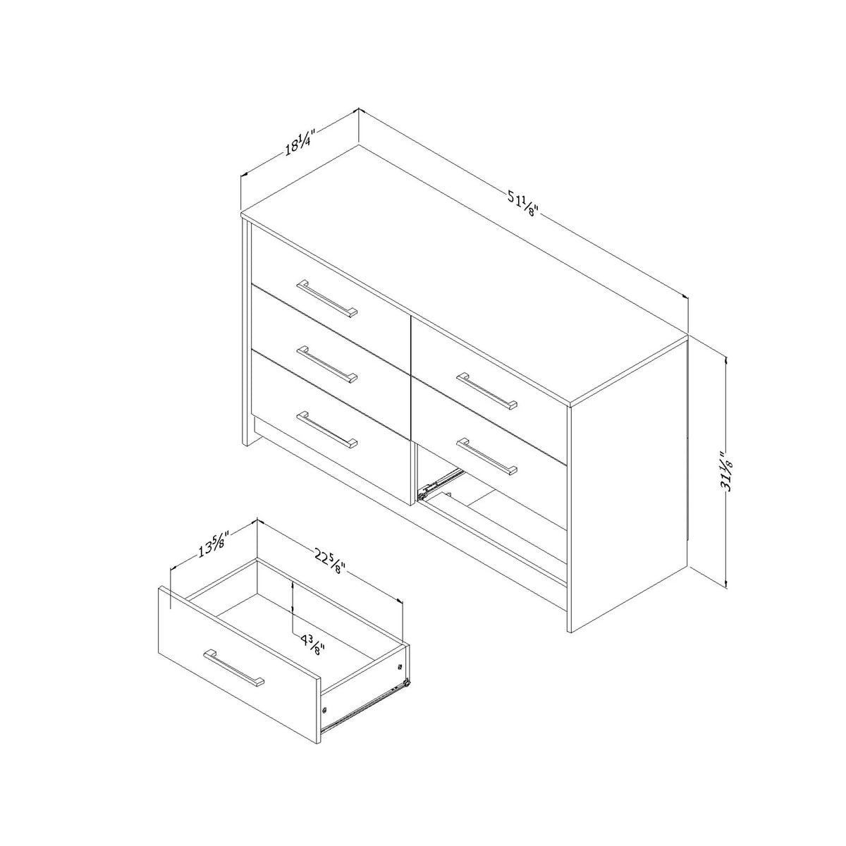 6 Drawer Double Dresser Y238385