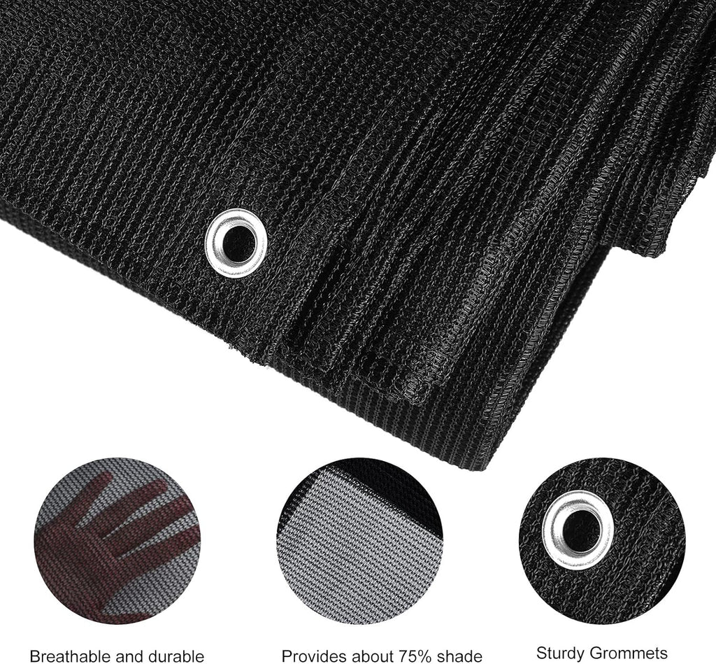 Black Heavy-Duty Mesh Tarp 10ftx20ft Pack of 2 G883348