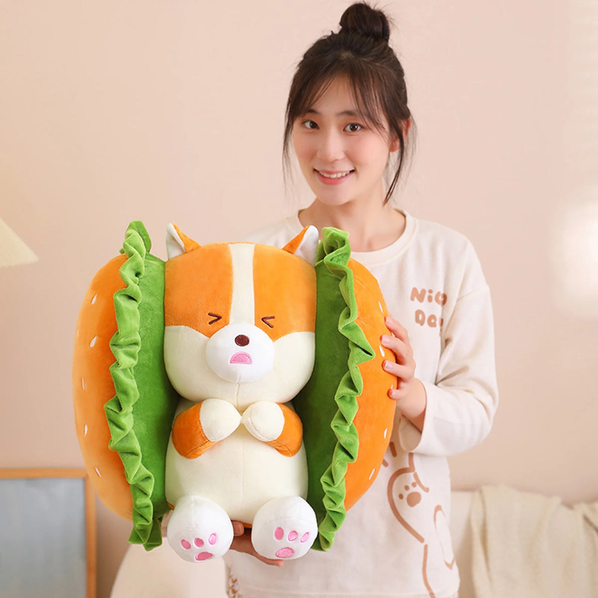 Fuzzy Hamburger Plush Toy T445978