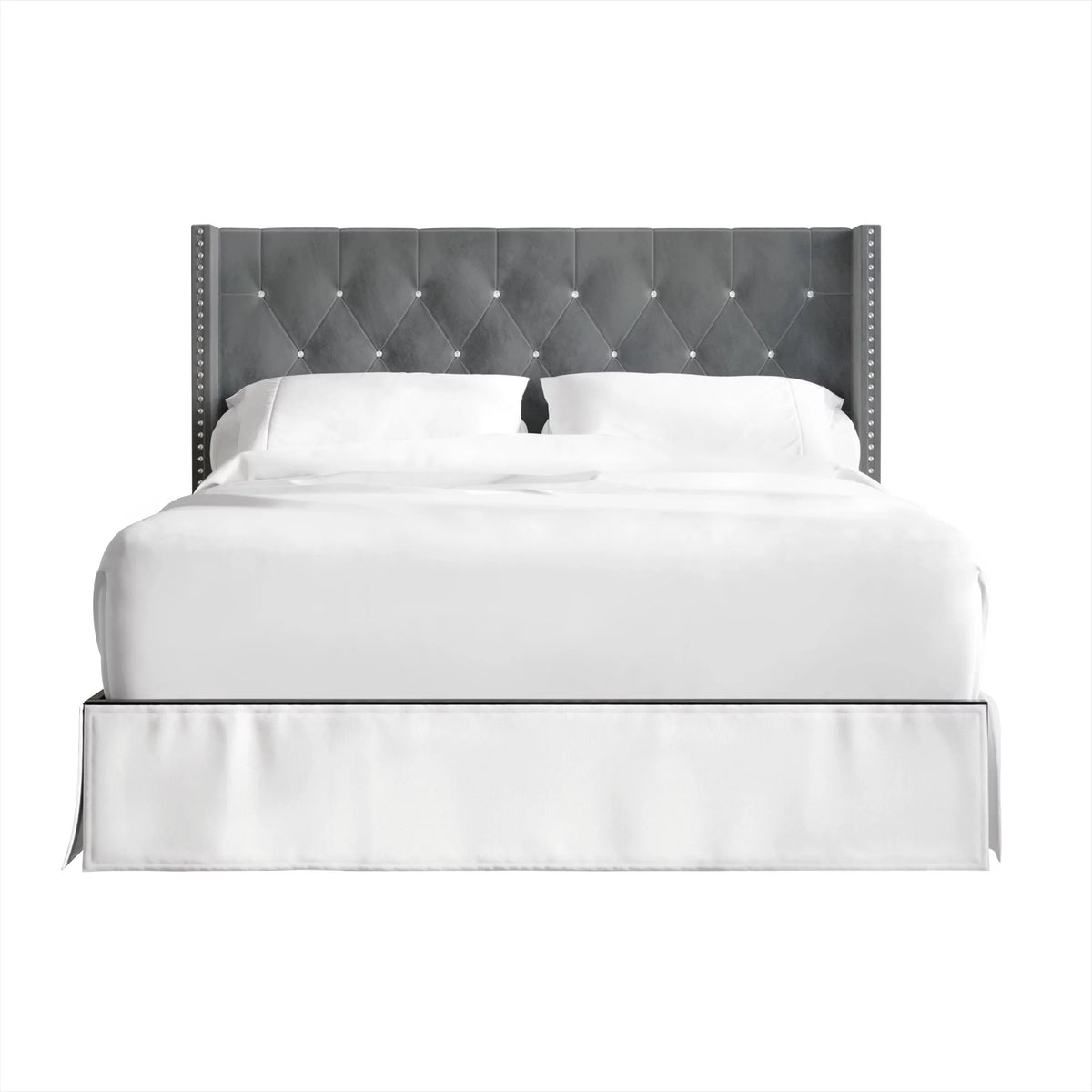 Black Velvet Upholstered Full Bed H96305