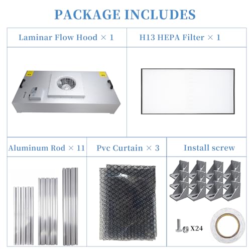 Vertical Laminar Flow Hood HEPA Filter 47.2" x 23.6" x 29" 110V R59714