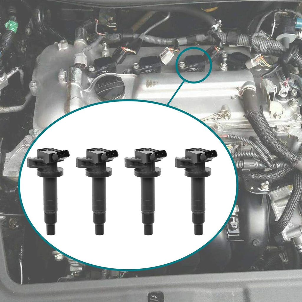 Ignition Coil Pack Set of 4Pcs Replacement for 1.8L L4 Toyota Corolla Matrix Chevrolet Prizm T461