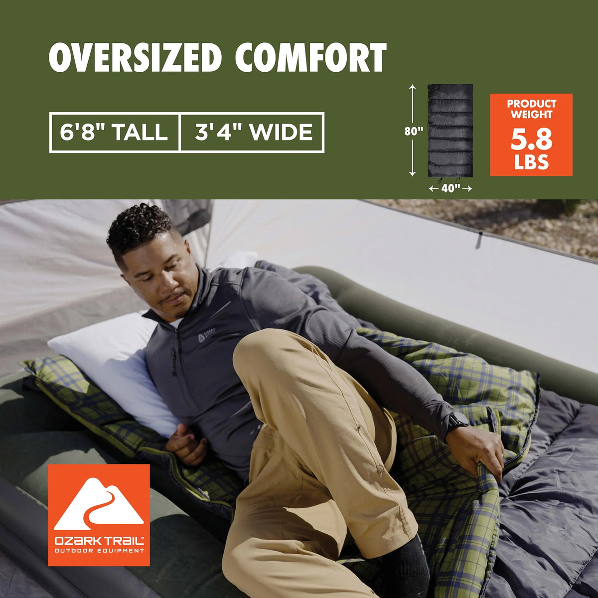 Oversized 30-Degree Rectangular Sleeping Bag R630