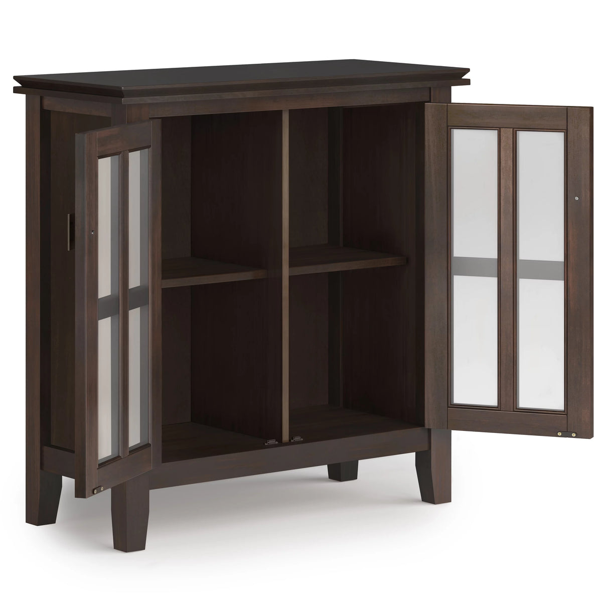 Solid Wood 30 inch Wide Low Storage Cabinet in Tobacco Brown T530