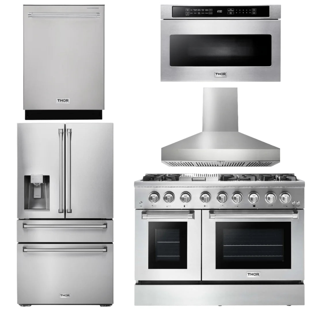 48 Dual Fuel Range, Range Hood, Refrigerator, Dishwasher, Microwave C553922