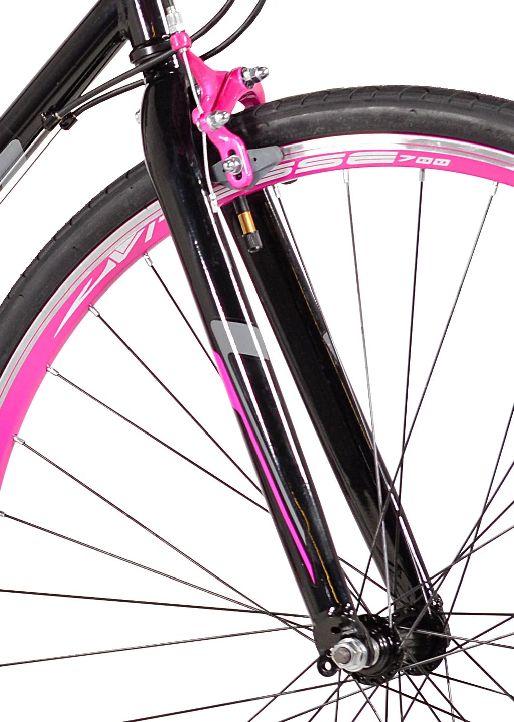 700c Women's Road Bike, Pink and Black P98555