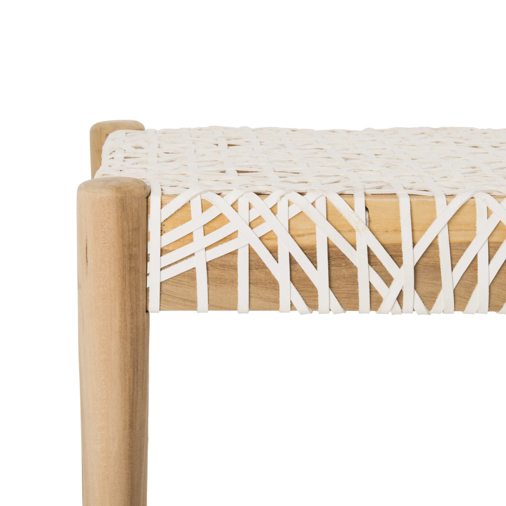Cowhide Leather Tufted Bench N322543