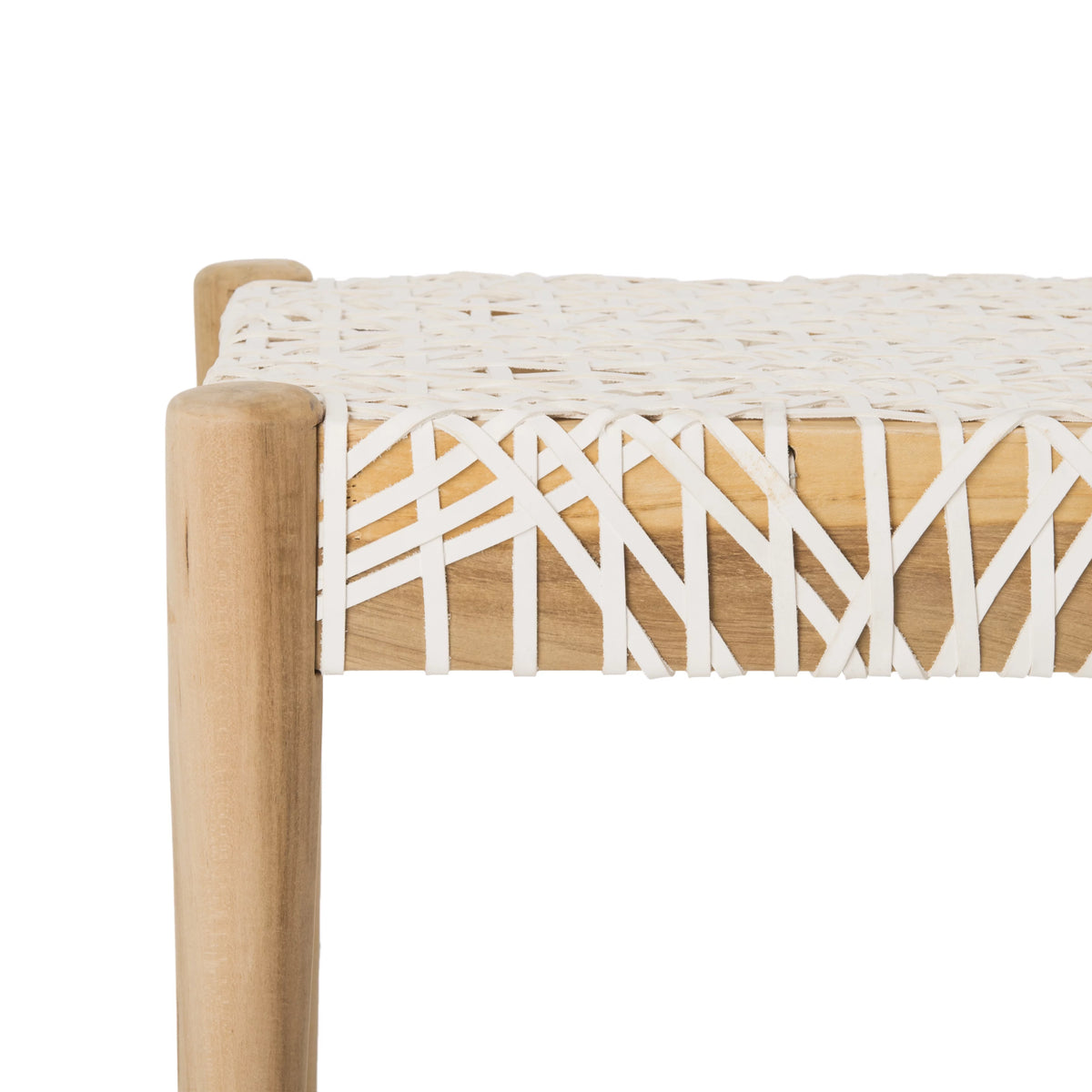 Cowhide Leather Tufted Bench N322543