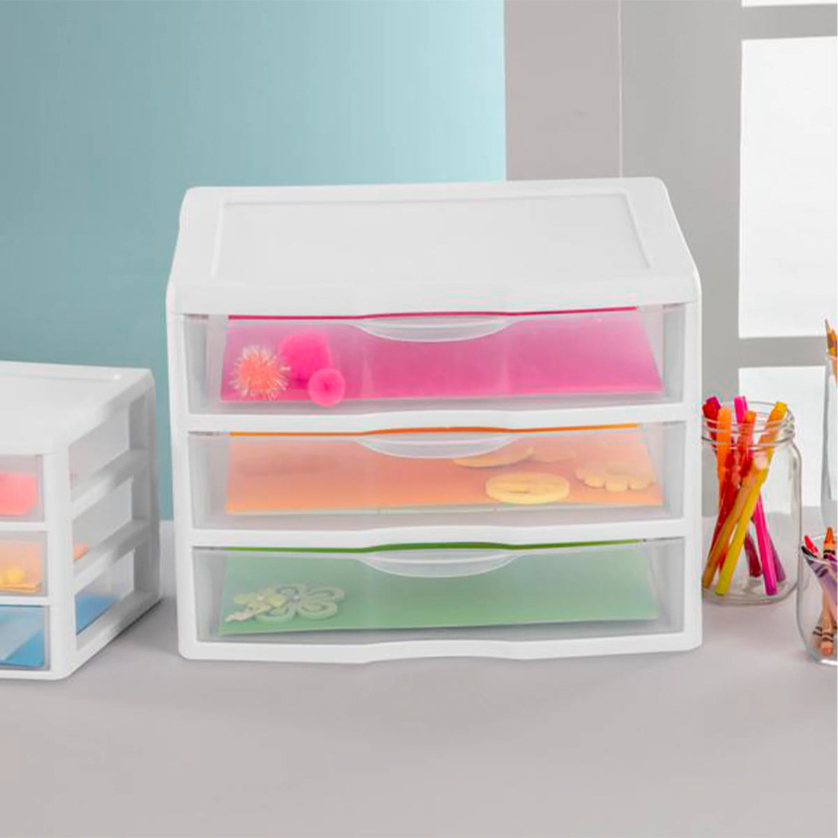 Clear Plastic 3 Drawer Storage System, 3 Pack S992