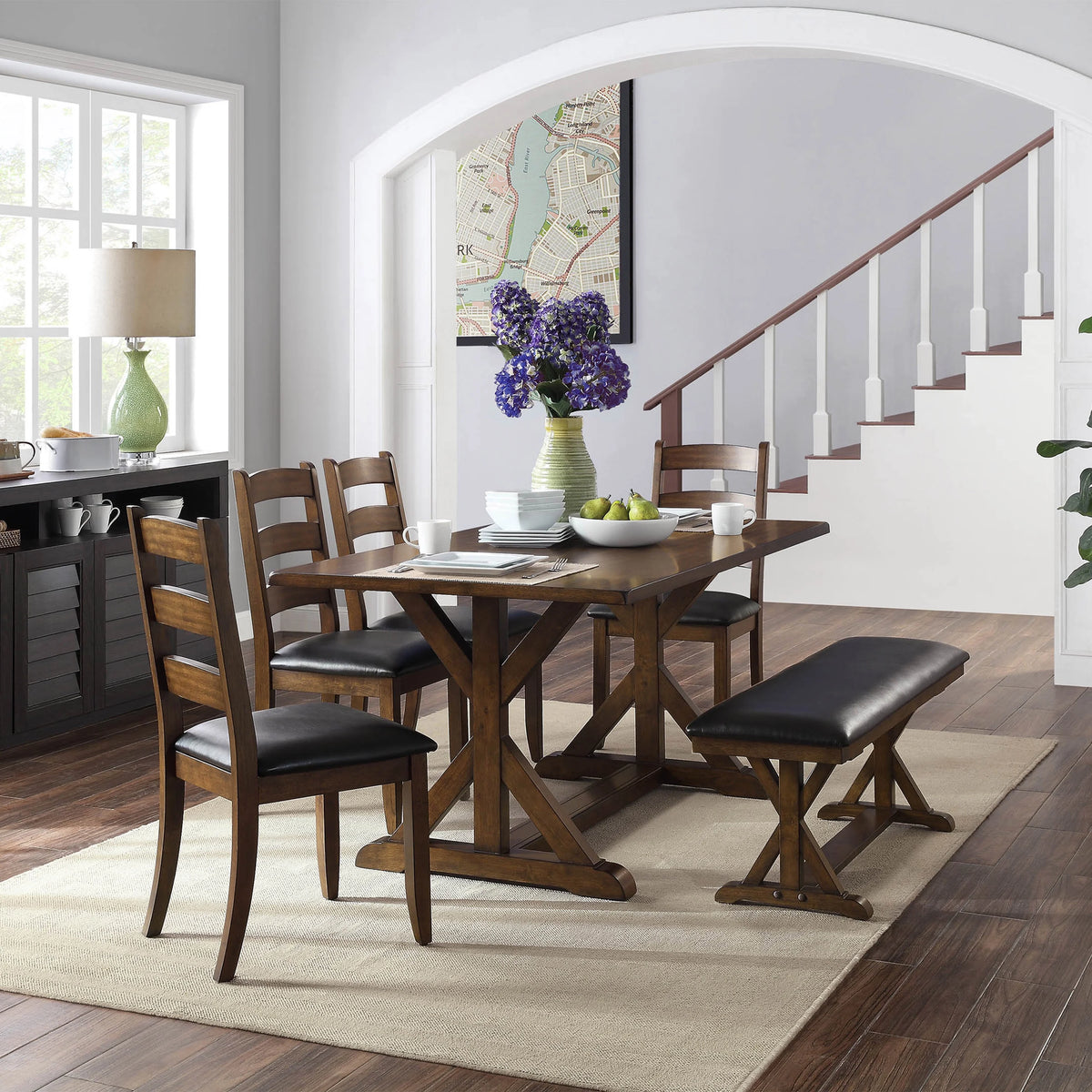 Dark Brown Modern Farmhouse Dining Table H944643