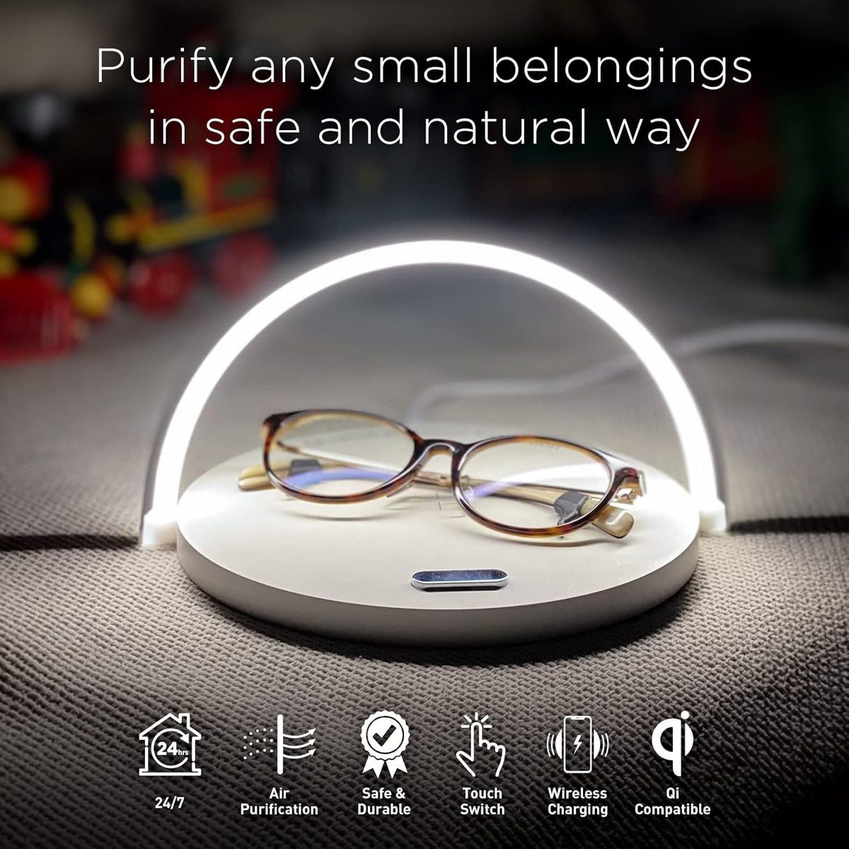 TiO2 Multifunctional Desk Lamp with Wireless Charger, Modern LED Lamp Q937