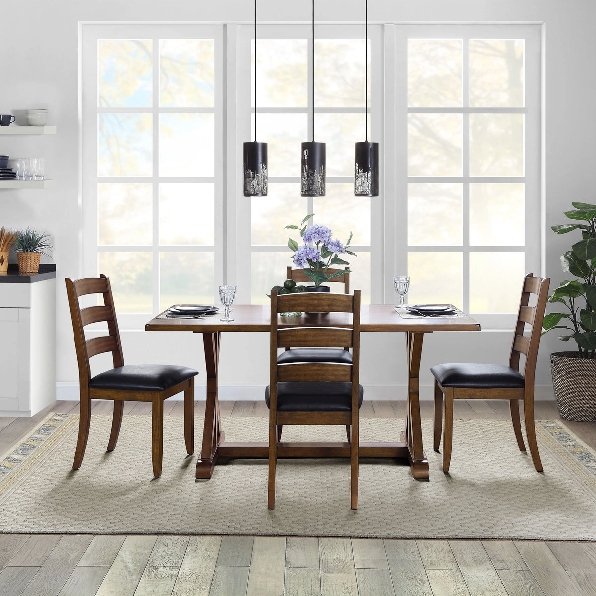 Dark Brown Modern Farmhouse Dining Table H944643