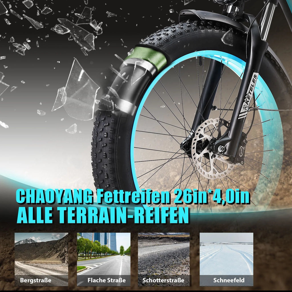 1000W 26 Fat Tire Electric Bike K401