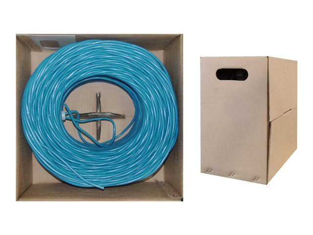 Bulk Shielded Cat6 Blue Ethernet Cable Solid Spool 1000 Foot H867029