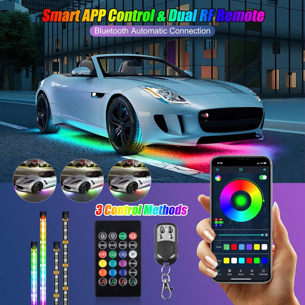 6 Pcs 300 LEDs Car Underglow Light Kit Q420