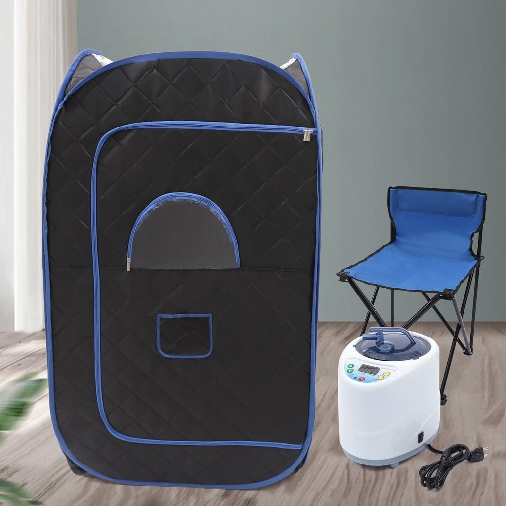 Portable Steam Sauna Tent with 2L Steamer, 99 Minute Timer, Remote Control, Chair, 135CM R566