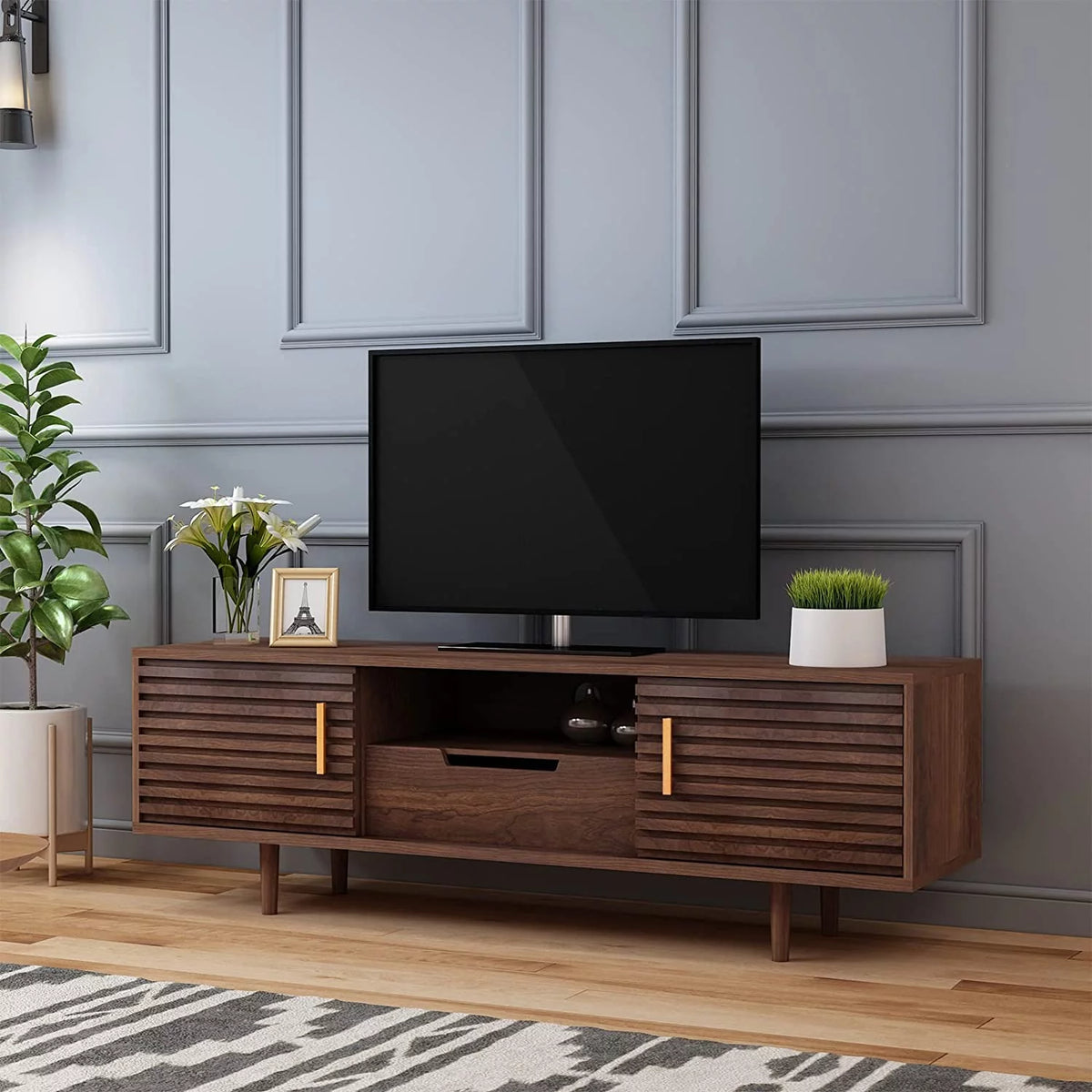 Mid-Century Modern TV Stand Media Console Cabinet B5463