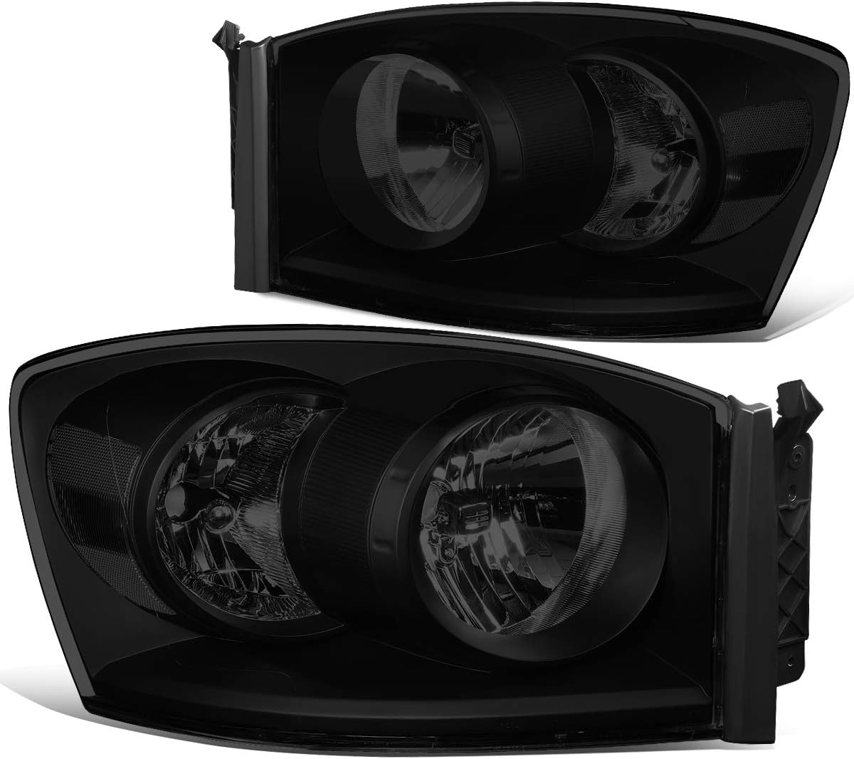 Black/Clear Dual LED DRL Sequential Turn Signal Projector Headlights V9197