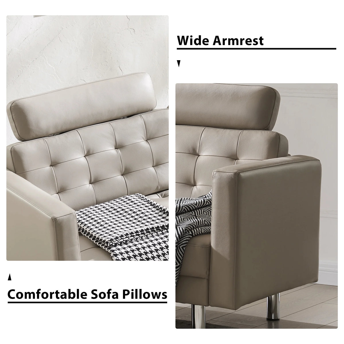 72" Top-Grain Leather Loveseat Sofa N96190