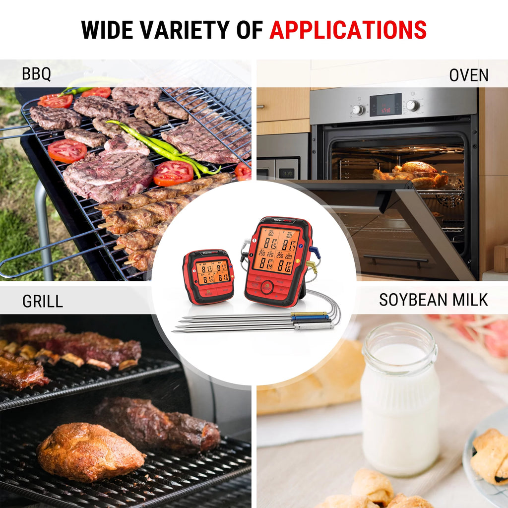 500FT Wireless Meat Thermometer with 4 Probes R428138