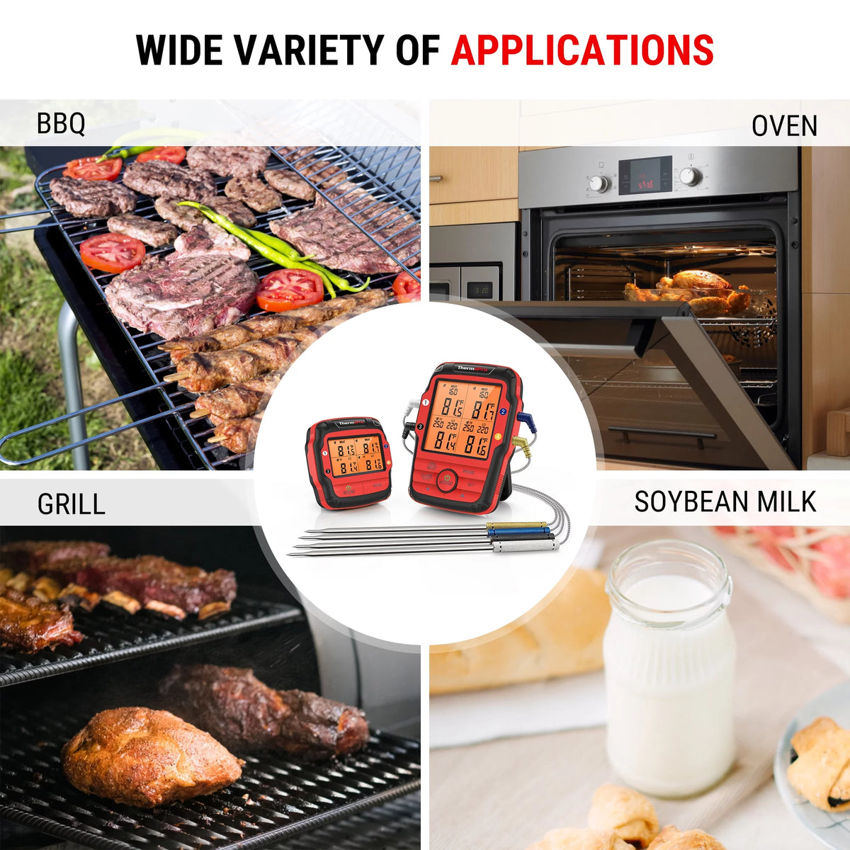 500FT Wireless Meat Thermometer with 4 Probes R428138