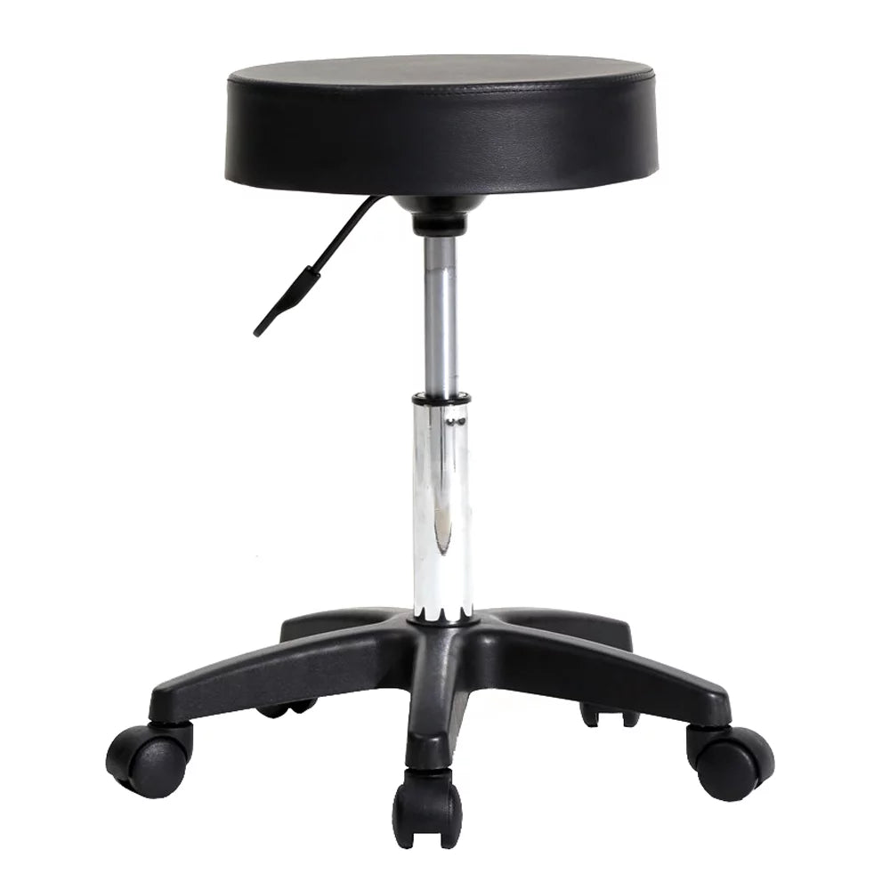 Adjustable Height Round PU Leather Rolling Stool Y666