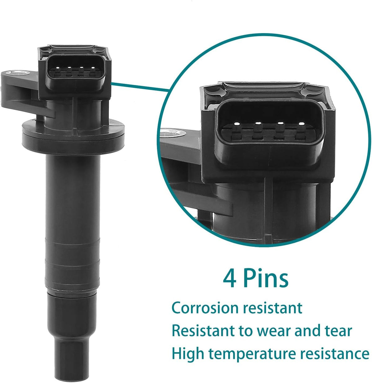 Ignition Coil Pack Set of 4Pcs Replacement for 1.8L L4 Toyota Corolla Matrix Chevrolet Prizm T461