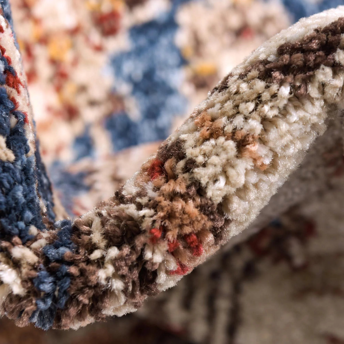 Light Blue Burgundy 4' 1" x 6' 1" Floral Rug R6902