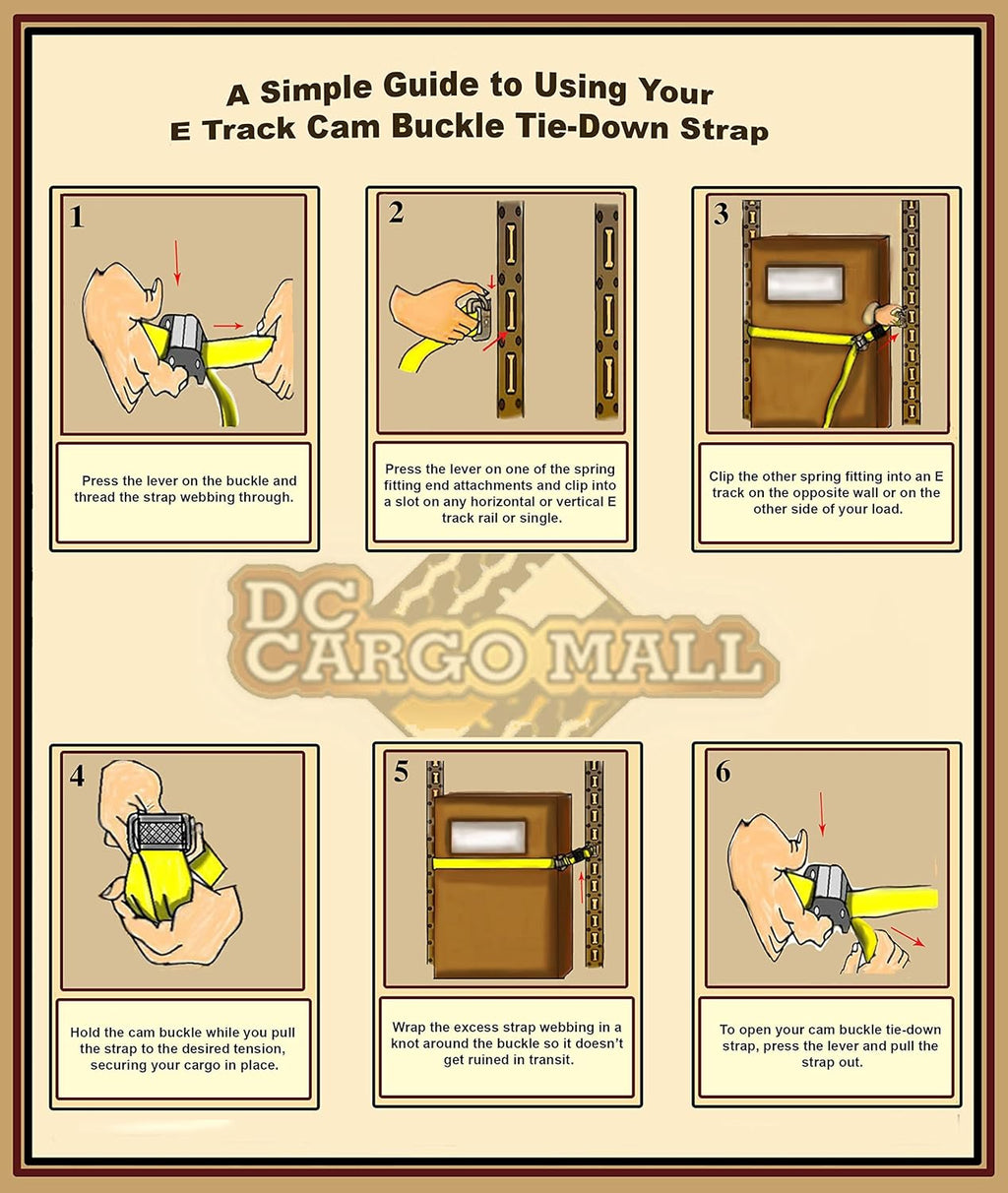 E-Track TieDown Kit: 4 16' Cam Straps, 8 End Caps, 6 O Rings, 6 Rope TieOffs D429991