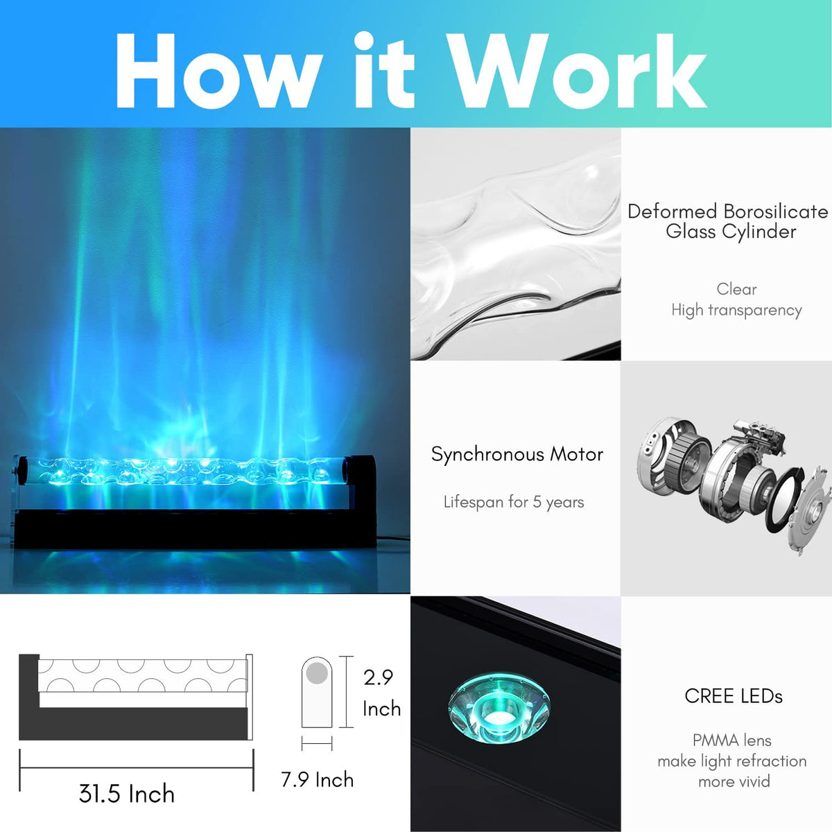 Ocean Wave Lights Aurora Projector Lamp K332