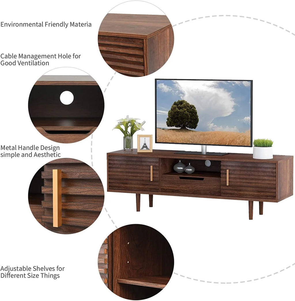 Mid-Century Modern TV Stand Media Console Cabinet B5463