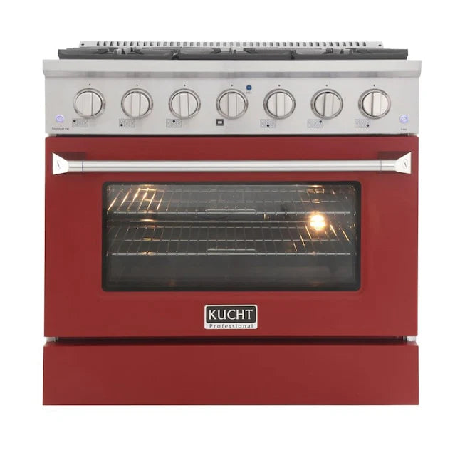 36 Propane Gas Dual Fuel Range with 4 Burners in Red H23376