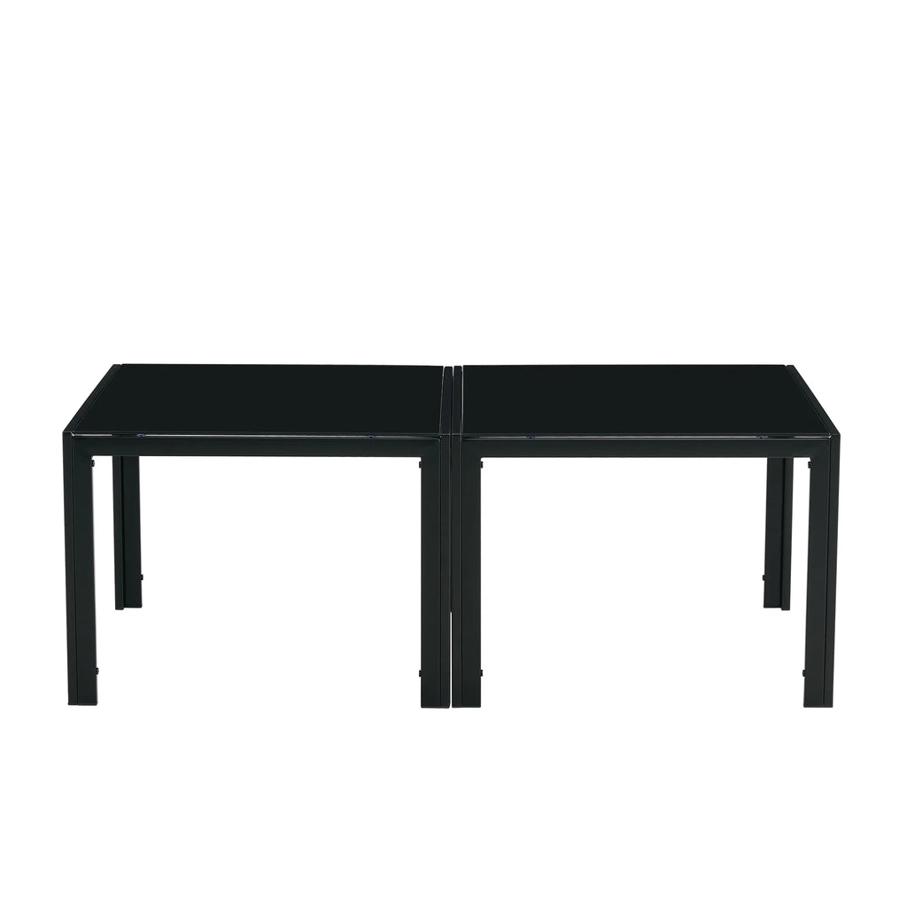 Glass Coffee Table Set of 2 Black S63676