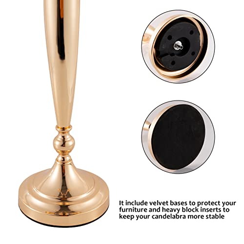 Black 4Pcs Metal Candelabra Candle Holder K316