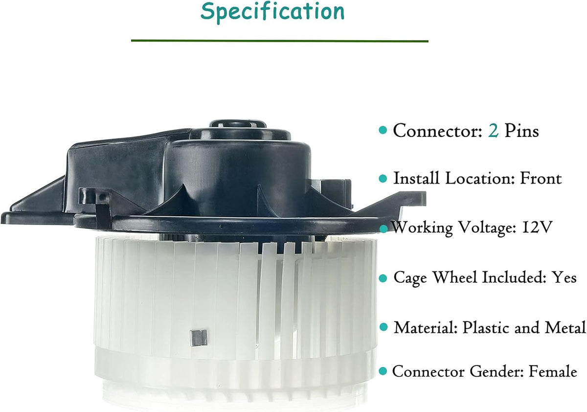 Pack of 2 Heater Blower Motor Assembly Q833683