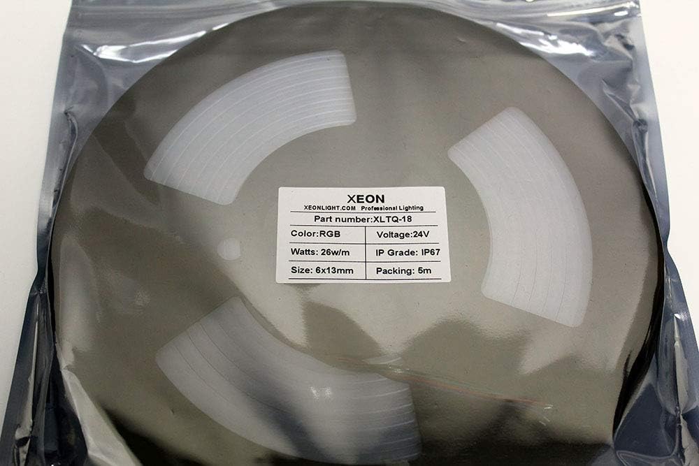 24V RGB LED Neon Strip Light Waterproof IP67, 5M/16.4ft, Pack of 2 C991
