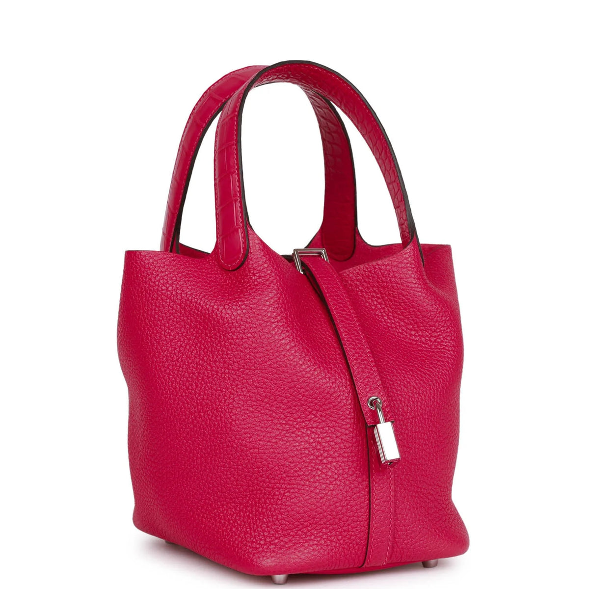 Framboise Clemence and Matte Alligator Touch 18 Picotin Lock N4079