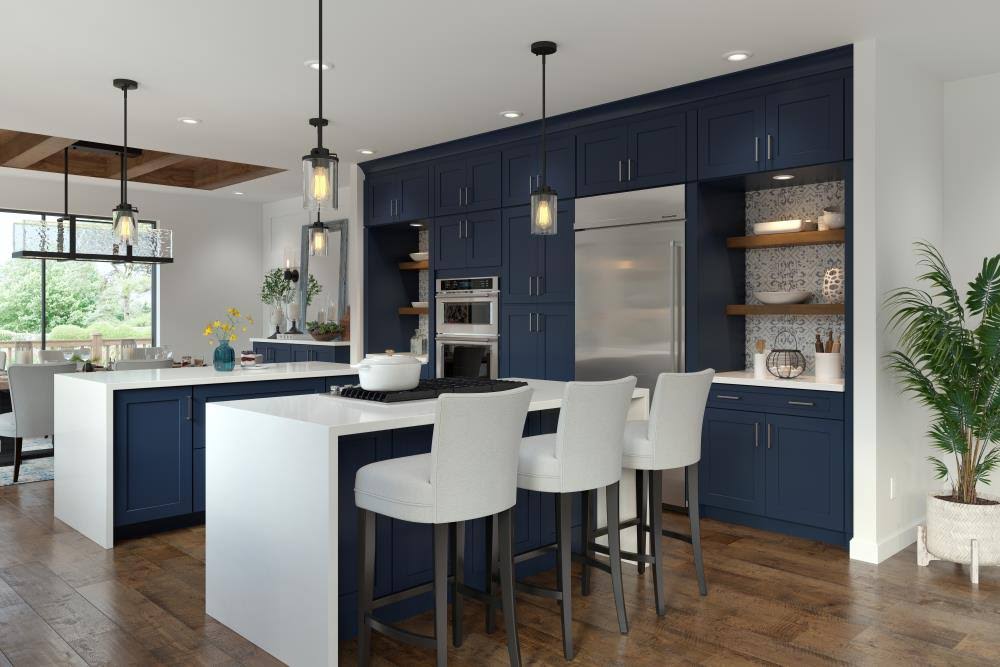 Navy Square Door Wall Cabinet A359