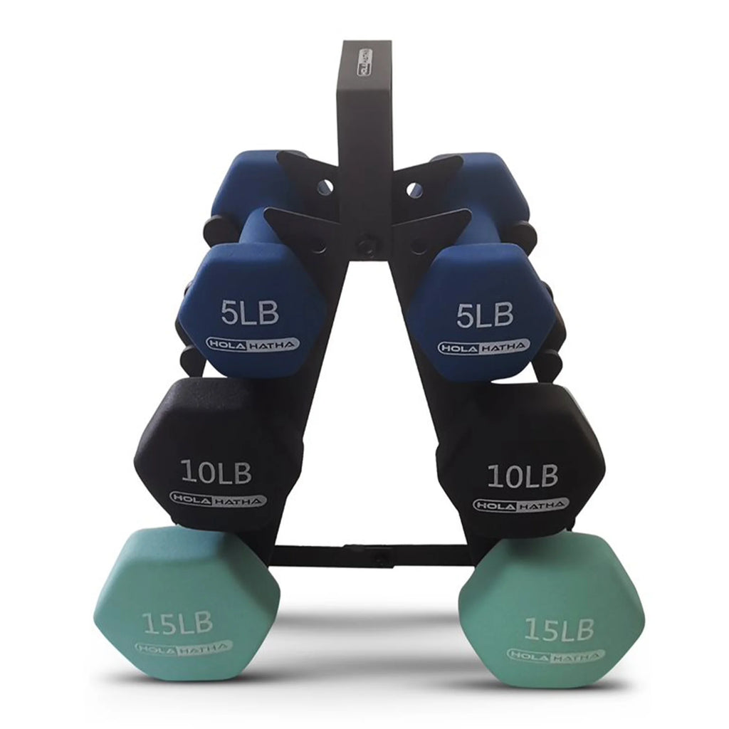 3, 5, and 8 Pound Dumbbell Hand Weight Set with Storage Rack T5718
