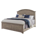 Beige Wood Queen Arched Panel Bed J687