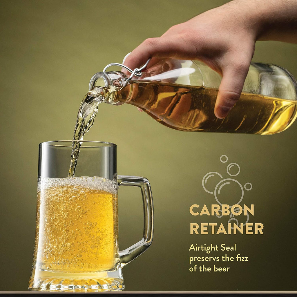Clear Glass Swing Top Bottles 6 Pack 1 Liter Z8937