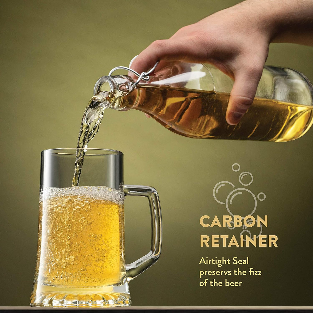 Clear Glass Swing Top Bottles 6 Pack 1 Liter Z8937