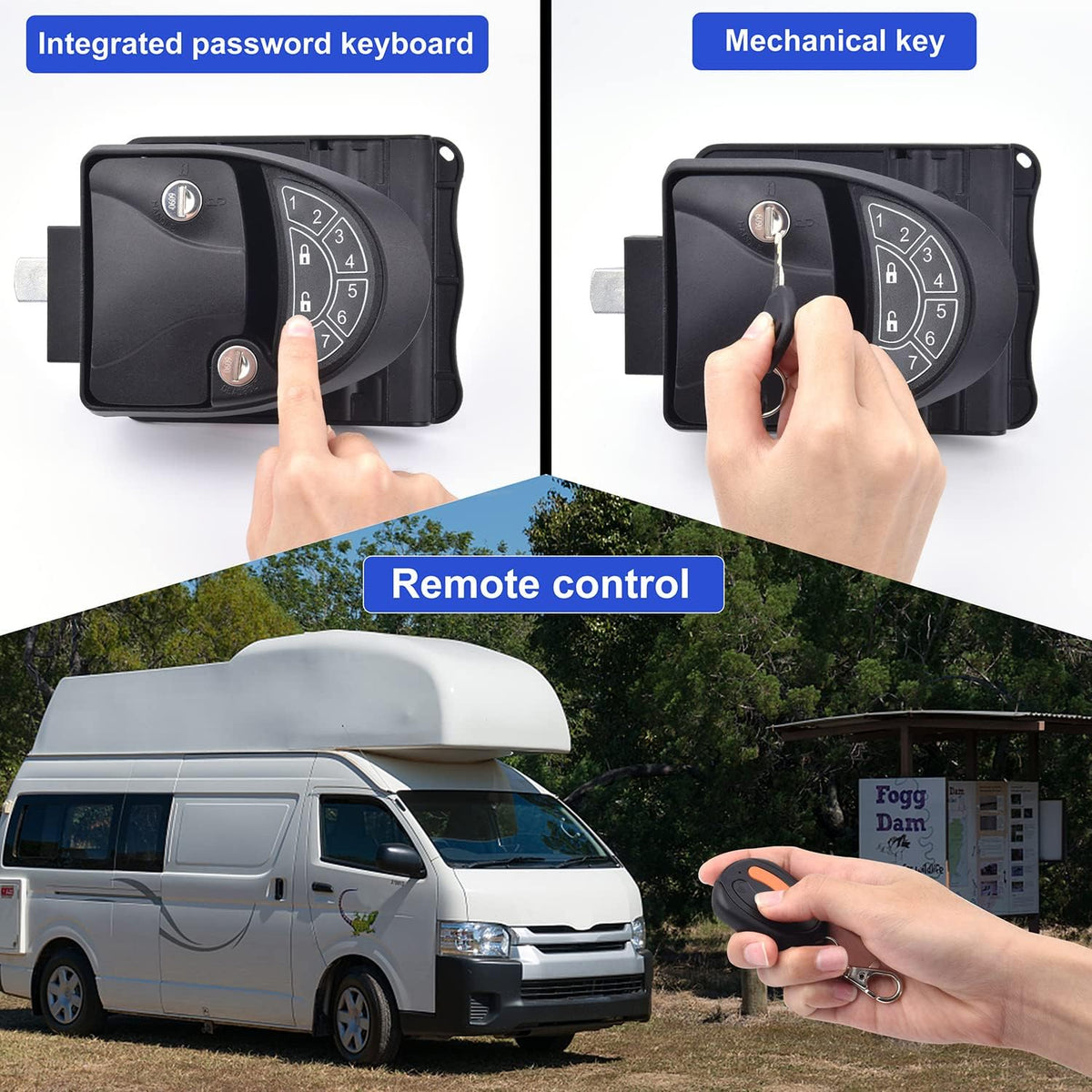 RV Keyless Entry Door Lock with Key Fobs and Backlit Keypad W51443