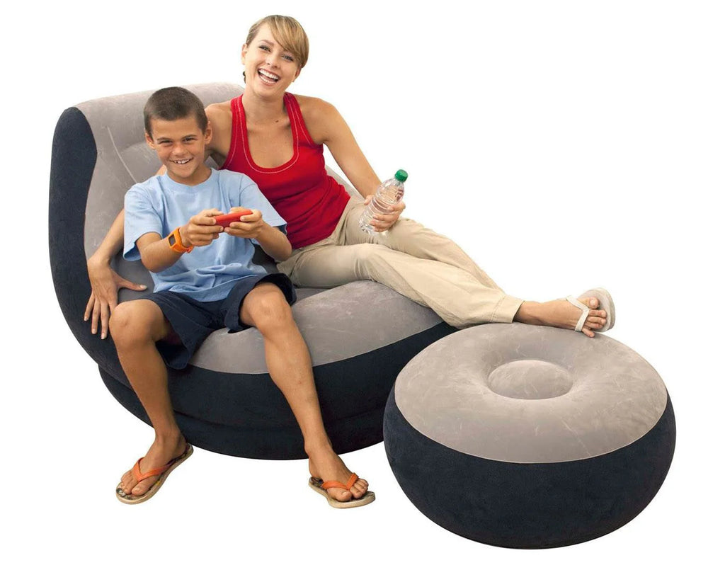 Inflatable Corner Sectional Sofa & Lounge Chair and Ottoman Set W363