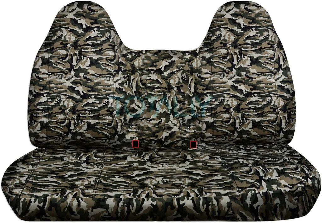 Gray Camouflage Front Solid Bench Truck Seat Covers Z5660