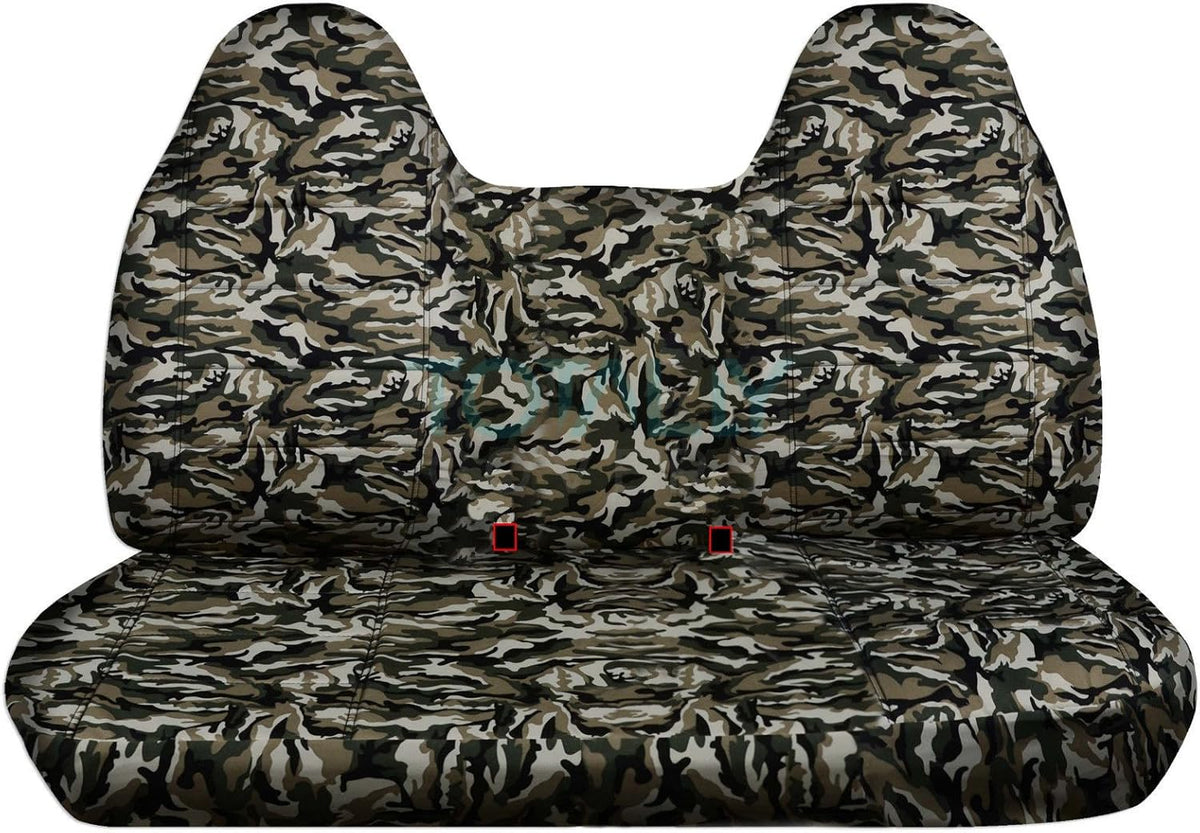 Gray Camouflage Front Solid Bench Truck Seat Covers Z5660