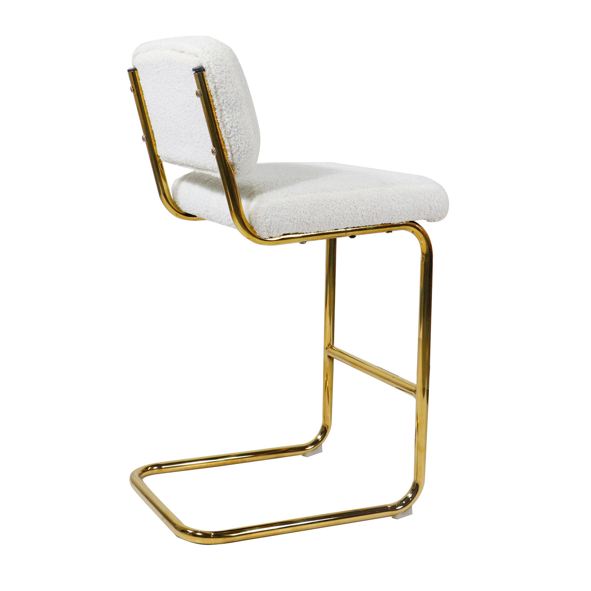 Ivory Boucle Fabric Counter Height Bar Stools Set of 2 M755